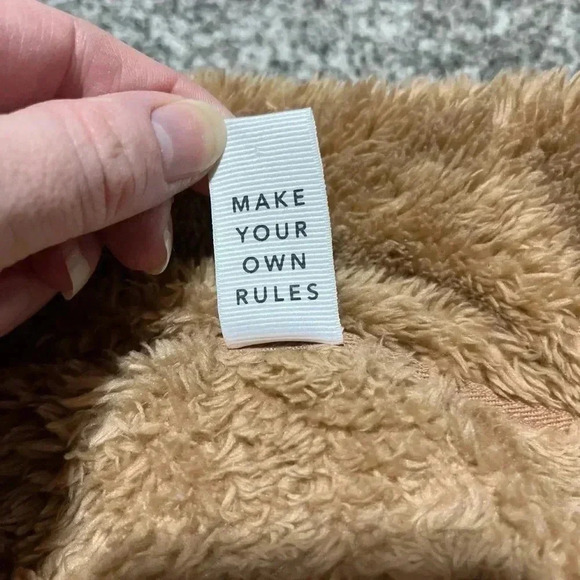 Offline By Aerie Fuzzy Soft Cropped Jacket Tan Brown Women's Size Small - Picture 6 of 11